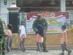 Anak TK Dan Paud Antusias Untuk Bersihkan Masjid Dalam Giat Bakti Teritorial Prima Di Kodim Demak