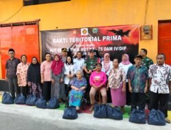 Sambut HUT Ke-80 TNI Dan HUT Ke-75 Kodam IV/Diponegoro, Kodim 0735/Surakarta Gelar Baksos Bagi Sembako