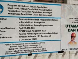Revitalisasi SD Negeri 01 Gunungtelu Kecamatan Karangpucung Diduga Asal-asalan