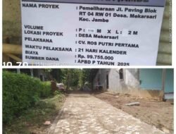 Proyek Pemeliharaan Jalan Paving Block di Desa Mekarsari RT.04.RW.01. di Sambut Gembira Warga Setempat