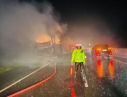 Kapolres Boyolali Pimpin Langsung Penanganan Bus Terbakar di Tol KM 480 B Dukuh Mudal