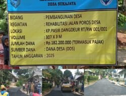 Pemerintah Desa Sukajaya Realisasikan Hotmix Jalan Desa Dari DD Tahap 2 Tahun 2025.