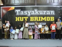 Syukuran HUT Brimob, Polres Purbalingga Berbagi Kasih Dengan Anak Yatim Piatu