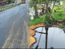 Kebocoran Pipa Minyak Pertamina di Tanjakan Km 17 Jalan Sorong – Klamono