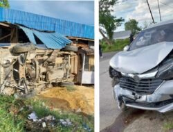 Terjadi Kecelakaan Dua Kendaraan di Depan Pasar Mariat Pantai