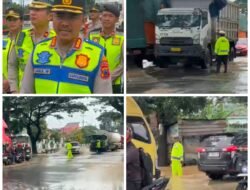 Pantura Pati Tergenang Banjir, Arus Truk Logistik Tersendat, Kapolresta Turun ke Lapangan